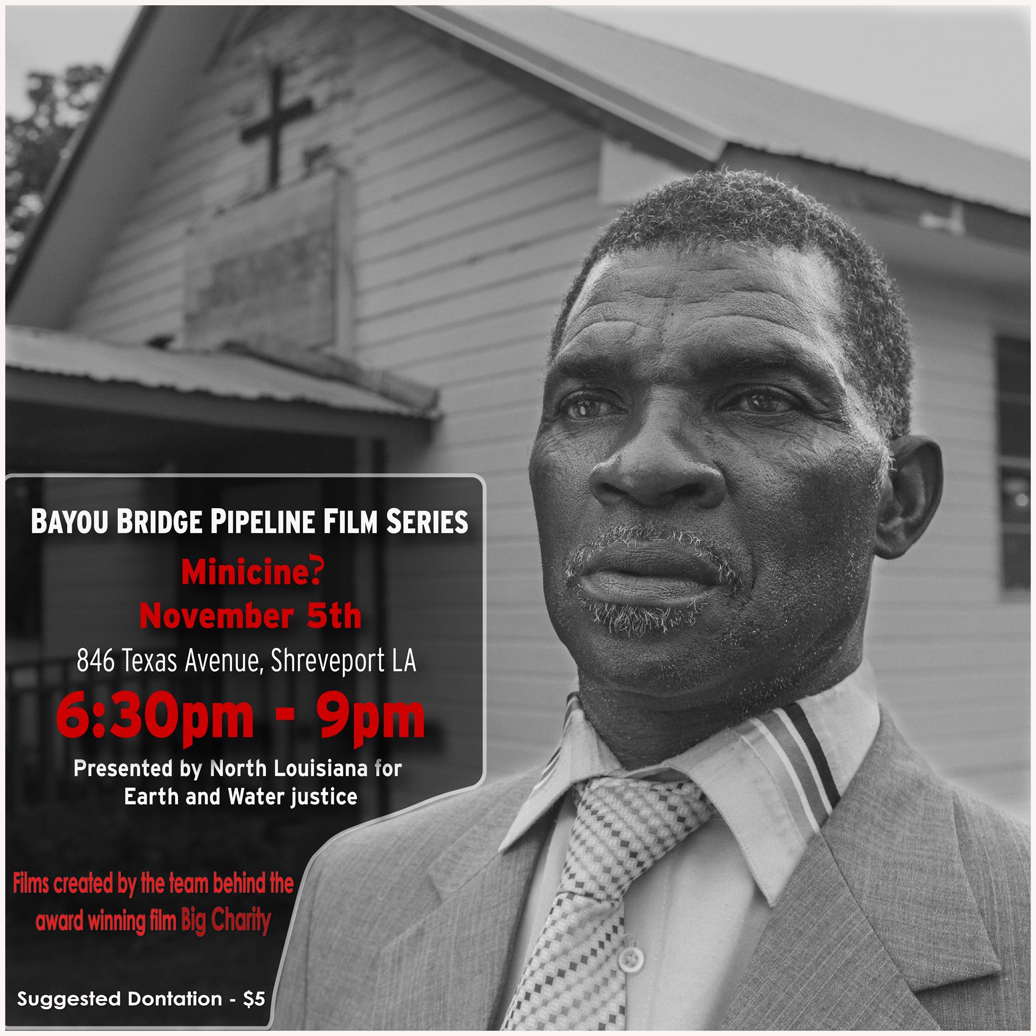 Flyer for Bayou Bridge Pipeline Film Series