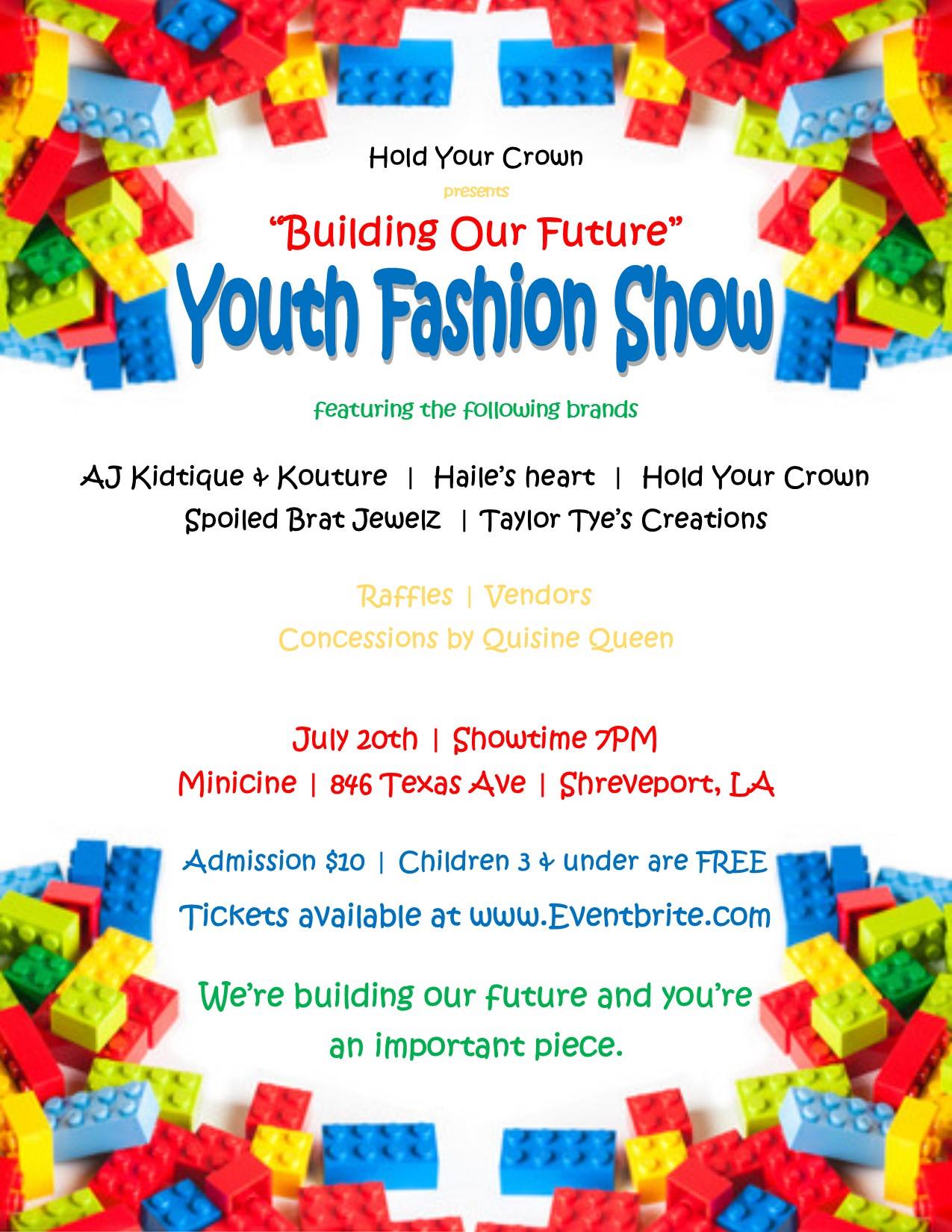 Building Our Future Youth Fashion Show flyer