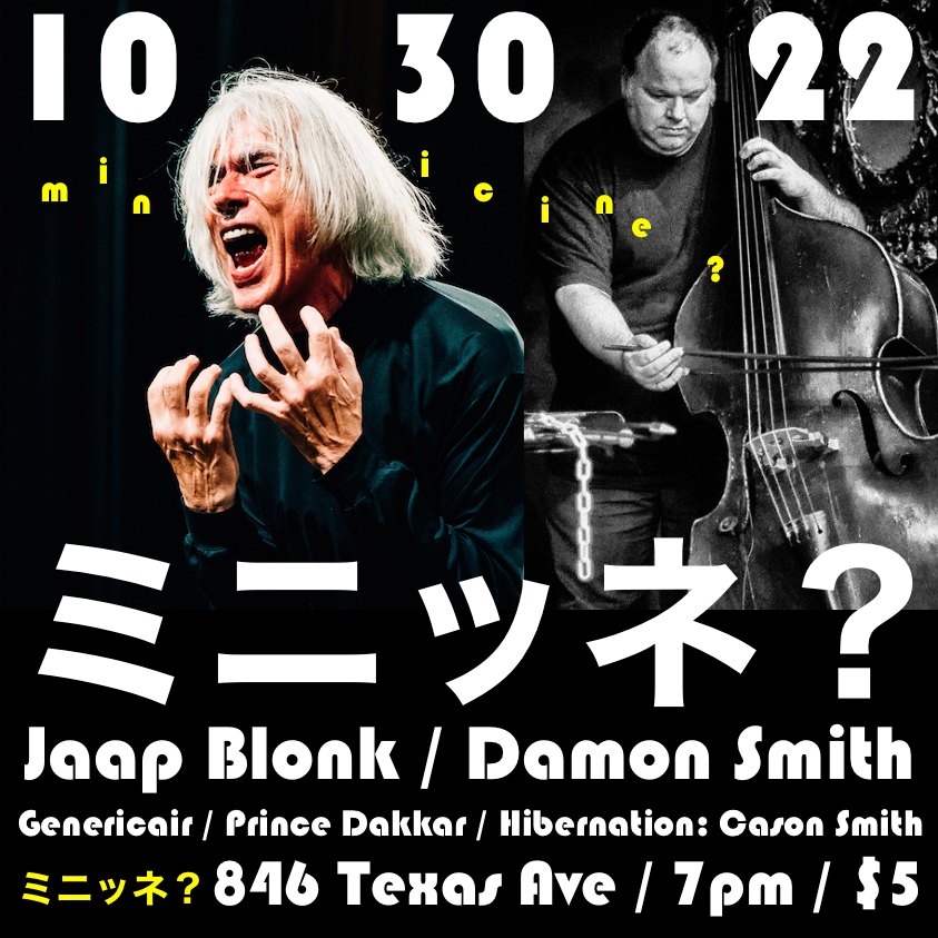 An evening of historical DADA & Fluxus Sound Poems, Events, Performances & Compositions